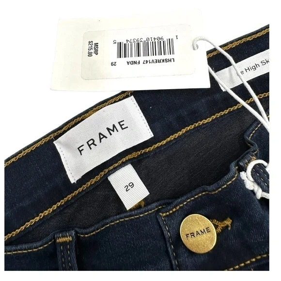 Frame Denim Revolve Le High Raw Edge Hem Ankle Slit Rivet Skinny Jeans Fonda - Picture 16 of 16